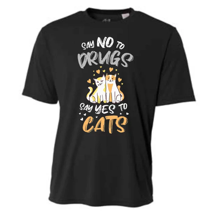 Say No To Drugs Say Yes To Cats Red Ribbon Week Cooling Performance Crew T-Shirt