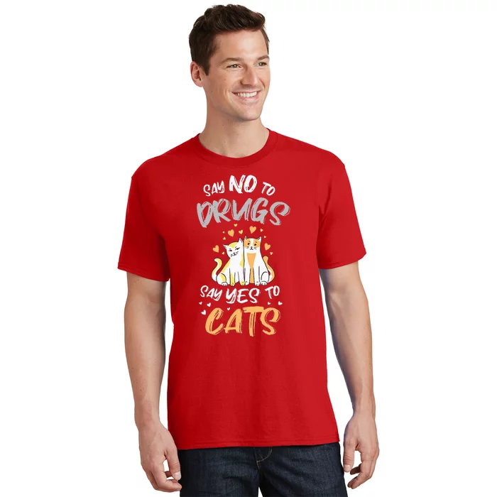 Say No To Drugs Say Yes To Cats Red Ribbon Week T-Shirt