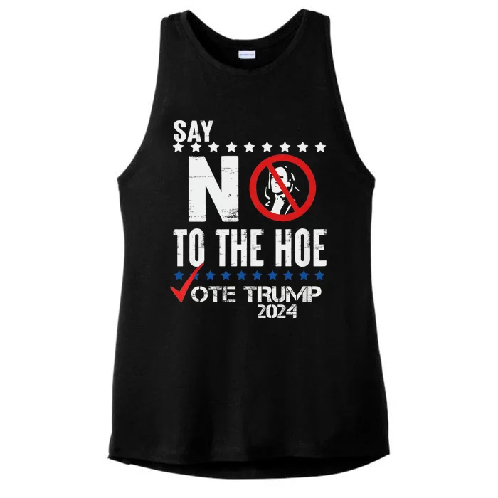 Say No To The Hoe Vote Trump Ladies Tri-Blend Wicking Tank