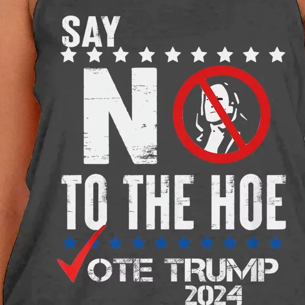 Say No To The Hoe Vote Trump Women's Knotted Racerback Tank