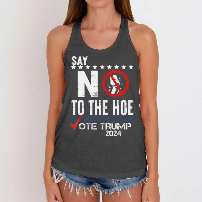 Say No To The Hoe Vote Trump Women's Knotted Racerback Tank