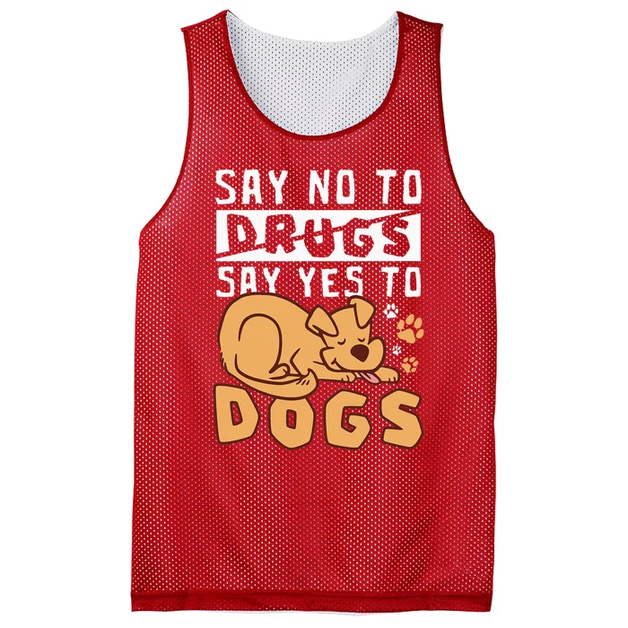 Say No To Drugs Say Yes To Dogs Red Ribbon Week Mesh Reversible Basketball Jersey Tank