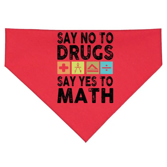 Say No To Drugs Say Yes To Math Antidrug Red Ribbon Week USA-Made Doggie Bandana