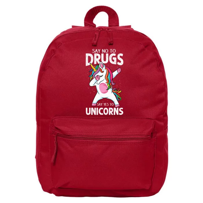 Say No To Drugs Say Yes To Unicorn Anti drug Red Ribbon Week 16 in Basic Backpack