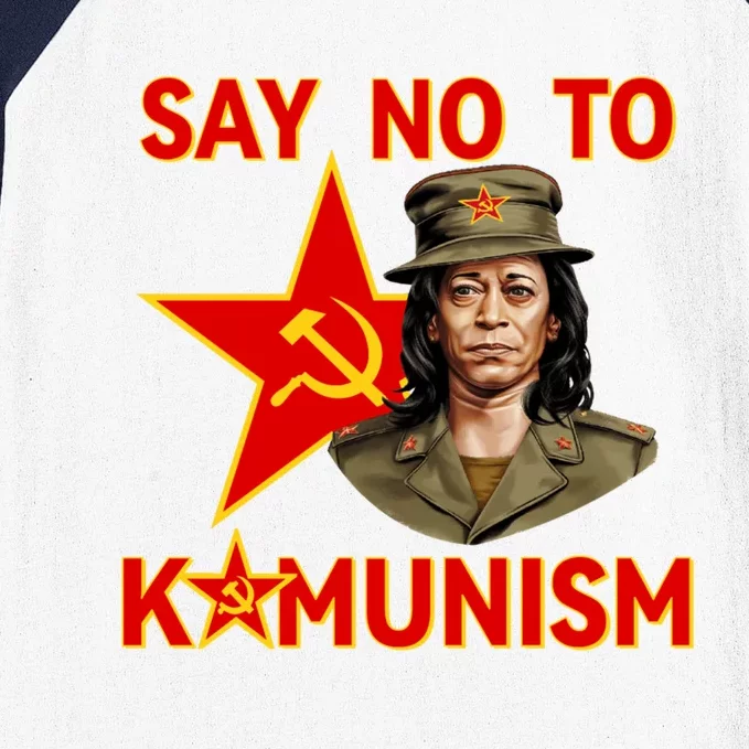 Say No To Kamunism Kamunist Funny Election 2024 Anti Kamala Baseball Sleeve Shirt