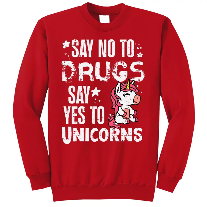 Say No To Yes To Unicorns Red Ribbon Week Awareness Sweatshirt