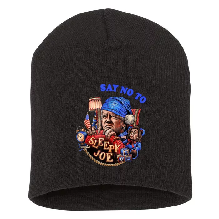 Say No To Sleep Joe, Funny AntiBiden Short Acrylic Beanie