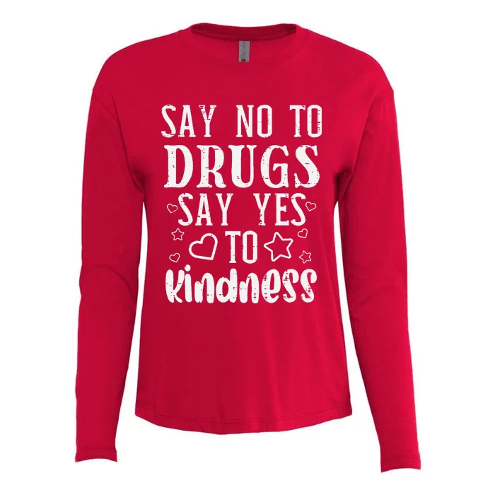 Say No To Yes To Kindness Red Ribbon Week Awareness Womens Cotton Relaxed Long Sleeve T-Shirt