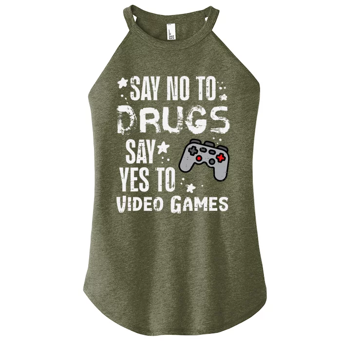 Say No To Yes To Video Games Red Ribbon Week Gamer Women’s Perfect Tri Rocker Tank