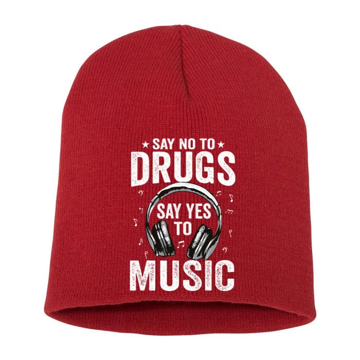 Say No To Drugs Say Yes To music Anti drug Red Ribbon Week Short Acrylic Beanie