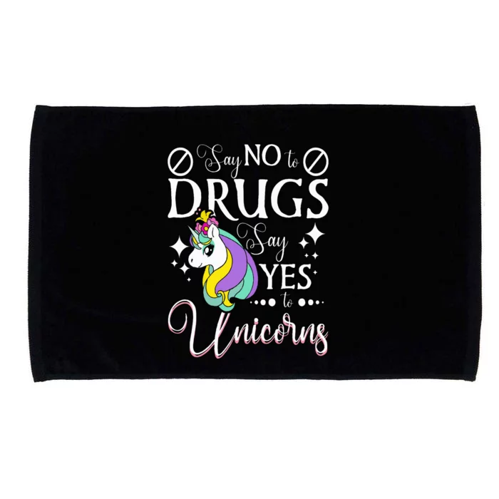 Say No To Drugs Say Yes To Unicorns Red Ribbon Week Microfiber Hand Towel