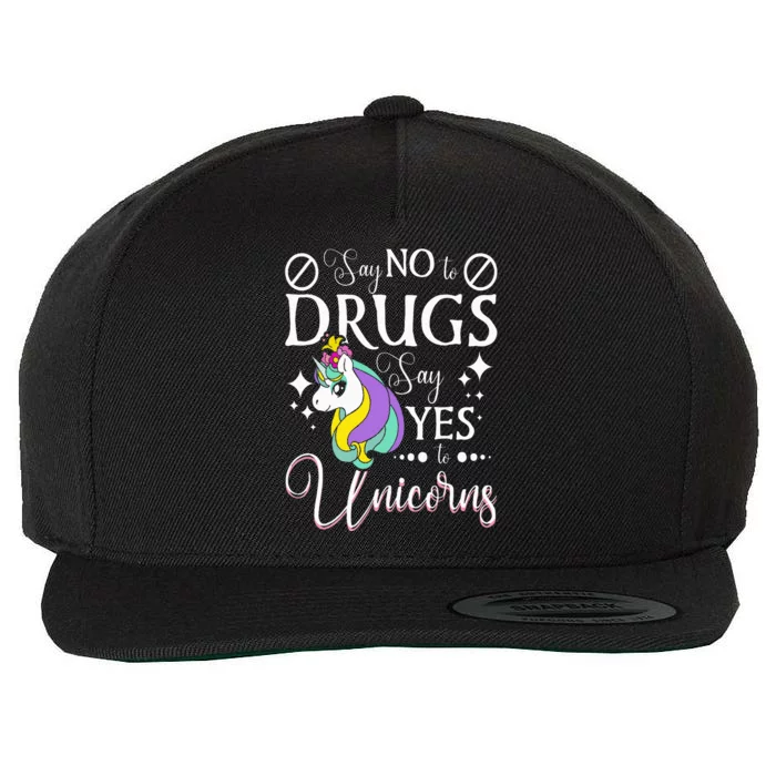 Say No To Drugs Say Yes To Unicorns Red Ribbon Week Wool Snapback Cap