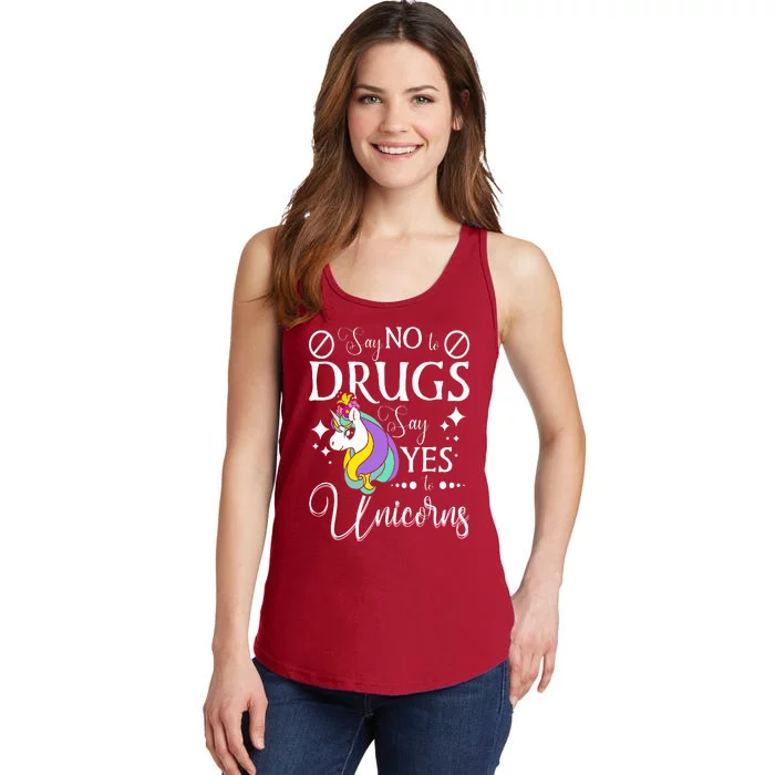 Say No To Drugs Say Yes To Unicorns Red Ribbon Week Ladies Essential Tank