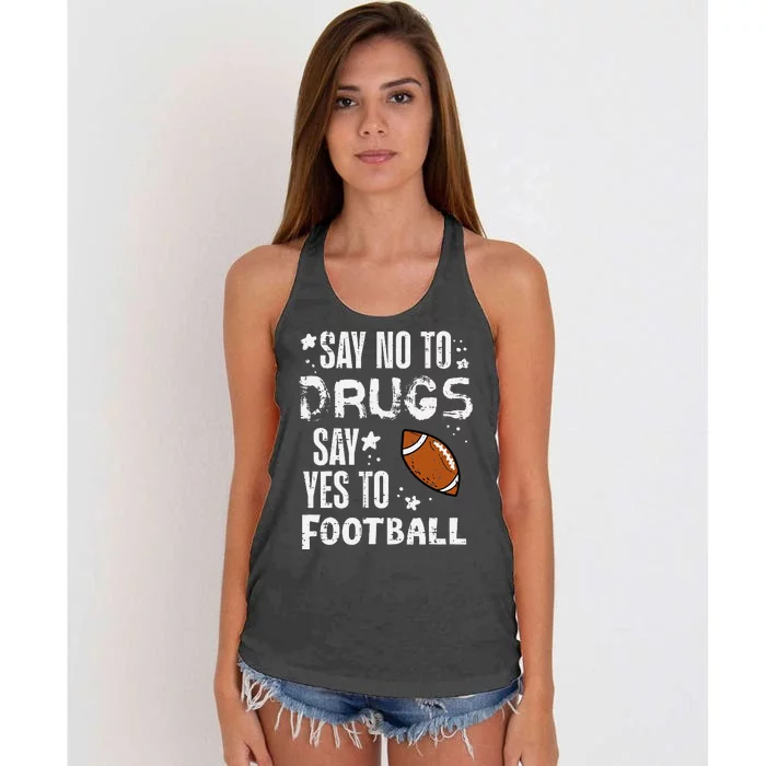 Say No To Yes To Football Red Ribbon Week Awareness Women's Knotted Racerback Tank