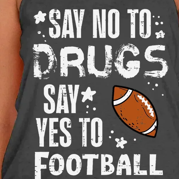 Say No To Yes To Football Red Ribbon Week Awareness Women's Knotted Racerback Tank