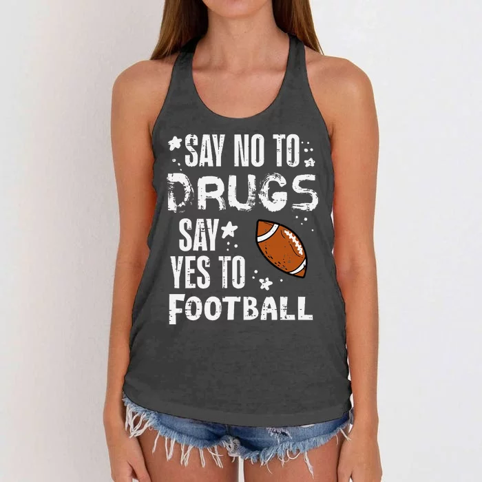 Say No To Yes To Football Red Ribbon Week Awareness Women's Knotted Racerback Tank