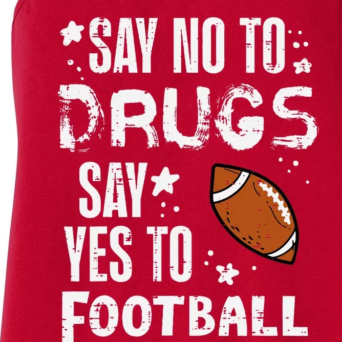 Say No To Yes To Football Red Ribbon Week Awareness Women's Racerback Tank