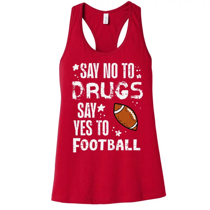 Say No To Yes To Football Red Ribbon Week Awareness Women's Racerback Tank