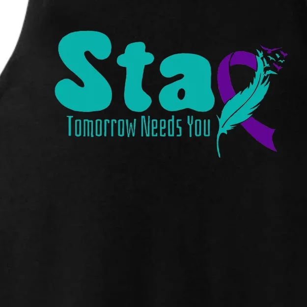 StayTomorrow Needs U Semicolon Suicide Prevention Month Ladies Tri-Blend Wicking Tank