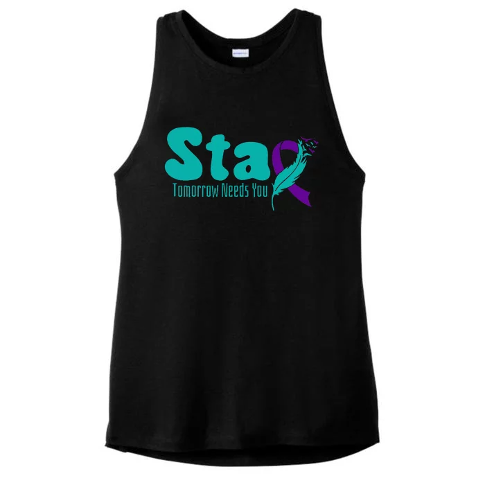 StayTomorrow Needs U Semicolon Suicide Prevention Month Ladies Tri-Blend Wicking Tank