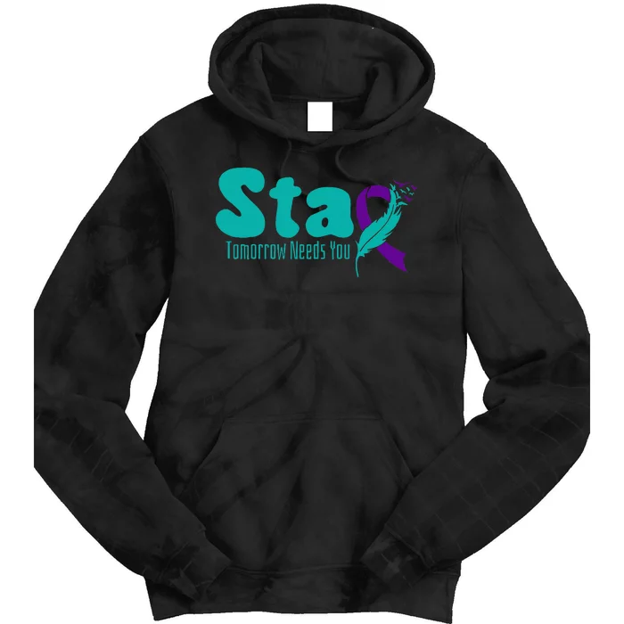 StayTomorrow Needs U Semicolon Suicide Prevention Month Tie Dye Hoodie