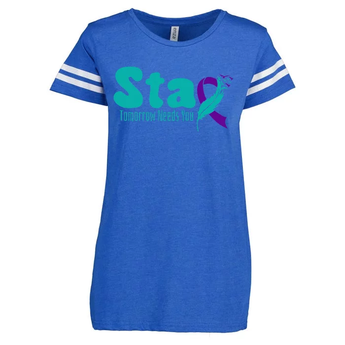 StayTomorrow Needs U Semicolon Suicide Prevention Month Enza Ladies Jersey Football T-Shirt