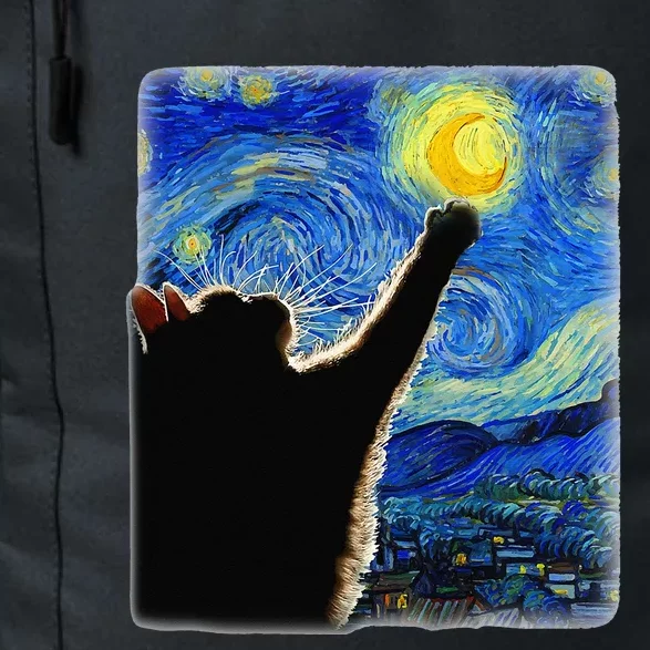 Starry Night Vincent Van Gogh Famous Painting Black Cats Daily Commute Backpack