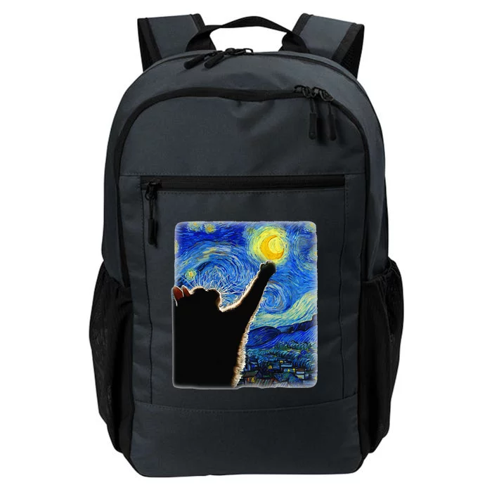 Starry Night Vincent Van Gogh Famous Painting Black Cats Daily Commute Backpack