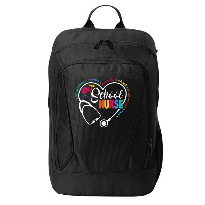 School Nurse Vintage Love Heart Nurse Life City Backpack