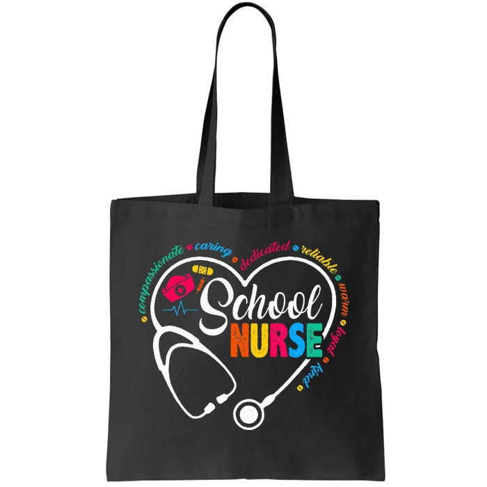 School Nurse Vintage Love Heart Nurse Life Tote Bag