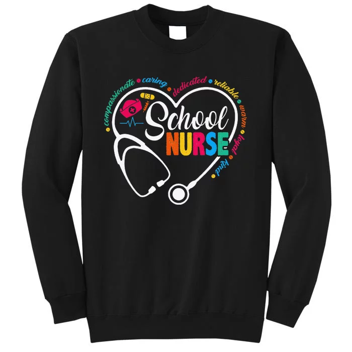 School Nurse Vintage Love Heart Nurse Life Sweatshirt