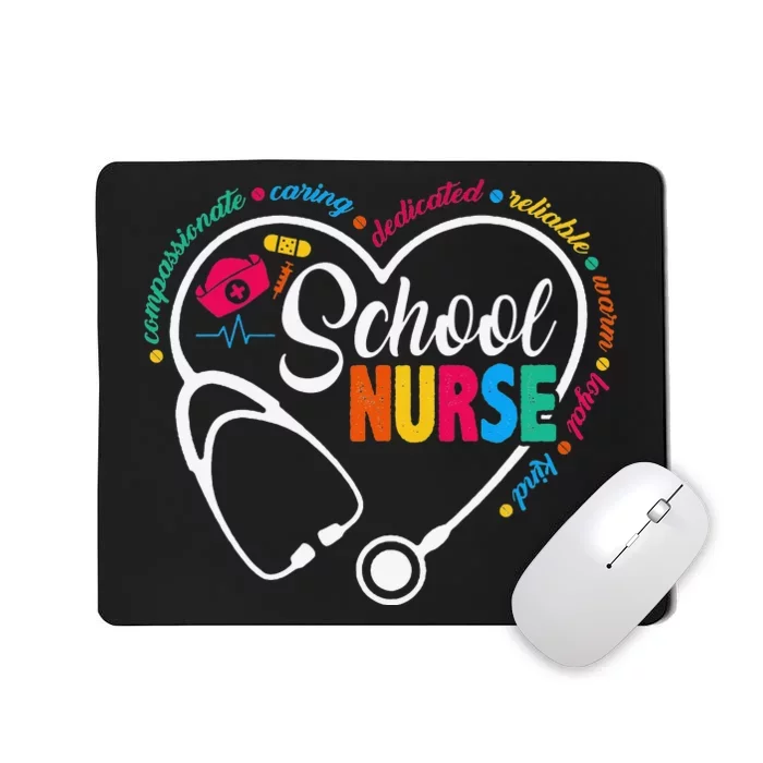 School Nurse Vintage Love Heart Nurse Life Mousepad