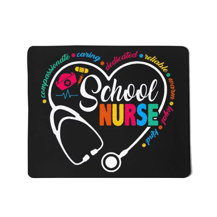 School Nurse Vintage Love Heart Nurse Life Mousepad