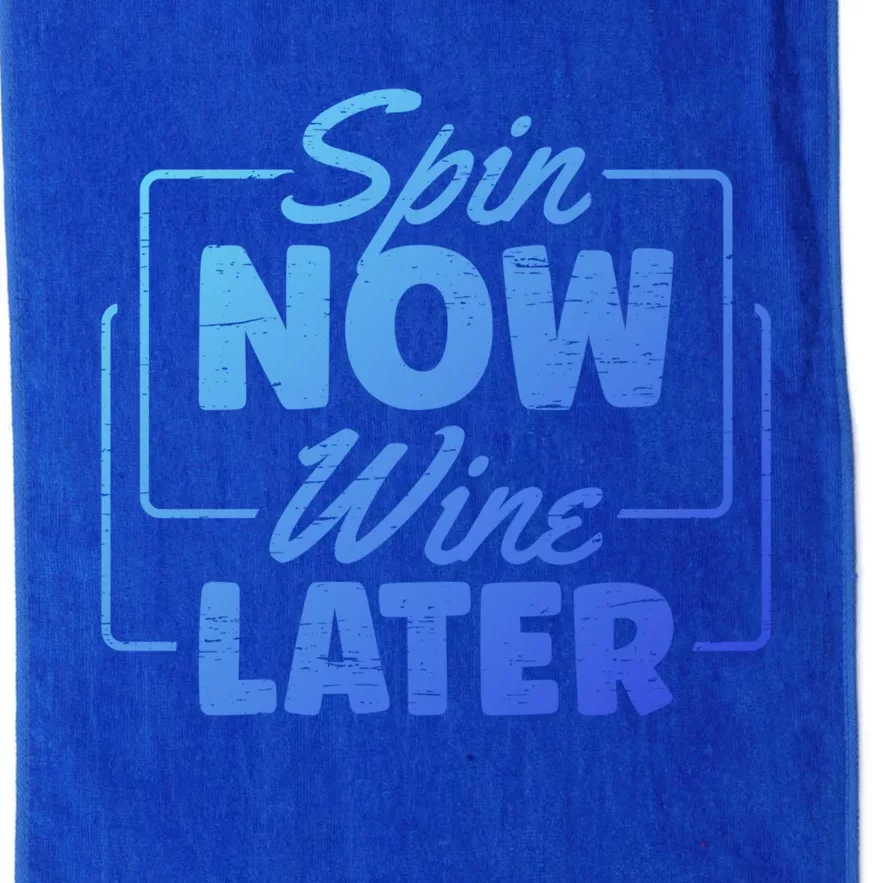 Spin Now Wine Later Indoor Cycling Workout Exercise Cool Gift Platinum Collection Golf Towel