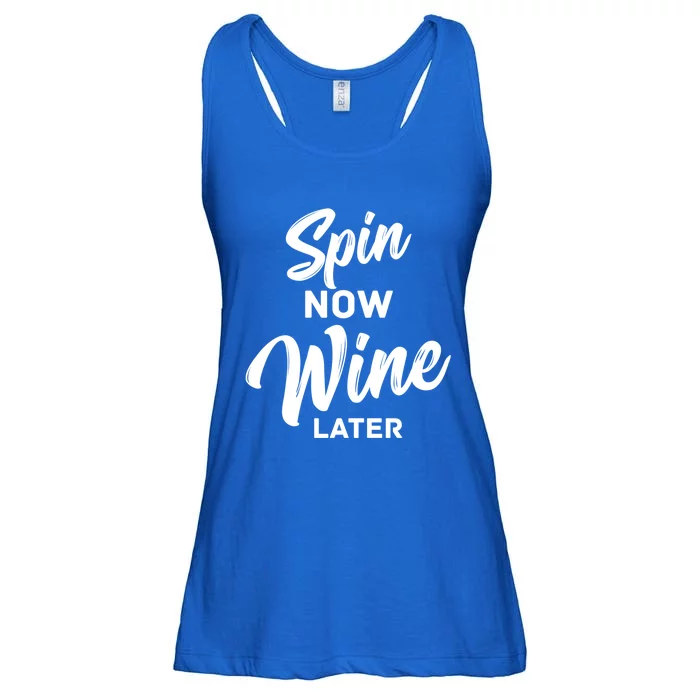 Spin Now Wine Later Spinning Cycling Workout Gift Ladies Essential Flowy Tank