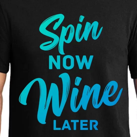 Spin Now Wine Later Spinning Cycling Workout Gift Pajama Set