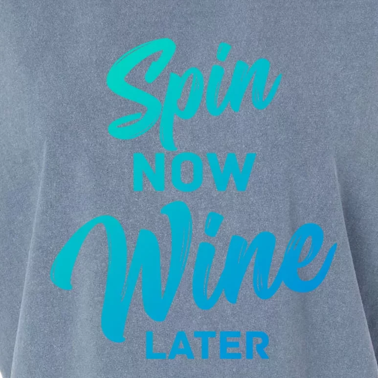 Spin Now Wine Later Spinning Cycling Workout Gift Garment-Dyed Women's Muscle Tee