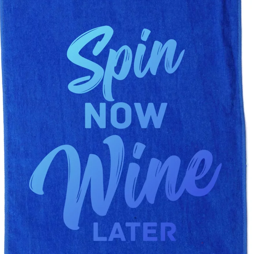 Spin Now Wine Later Spinning Cycling Workout Gift Platinum Collection Golf Towel