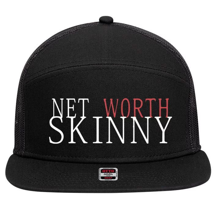 Skinny Net Worth Coffee Meets Bagel 7 Panel Mesh Trucker Snapback Hat