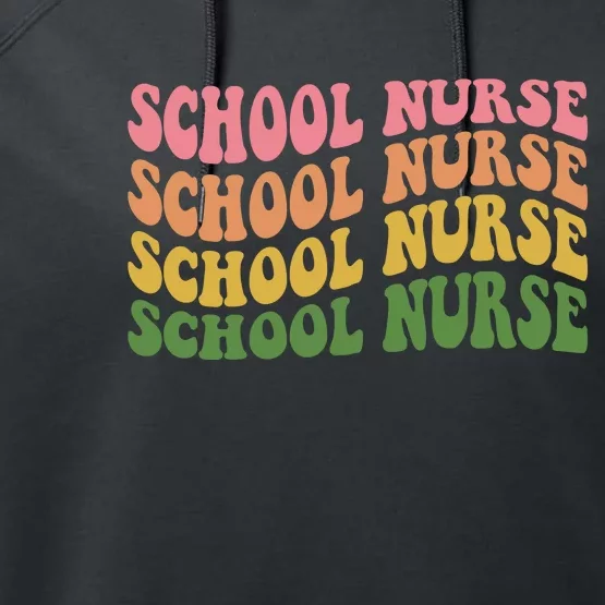 School Nurse Word Mashup Performance Fleece Hoodie