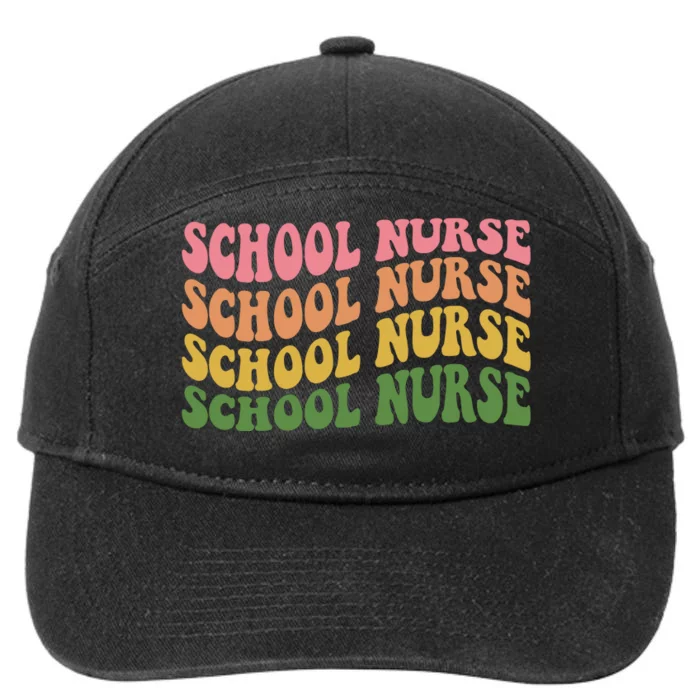 School Nurse Word Mashup 7-Panel Snapback Hat