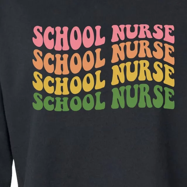 School Nurse Word Mashup Cropped Pullover Crew