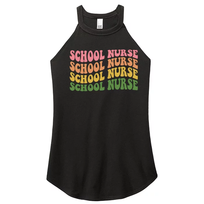 School Nurse Word Mashup Women’s Perfect Tri Rocker Tank