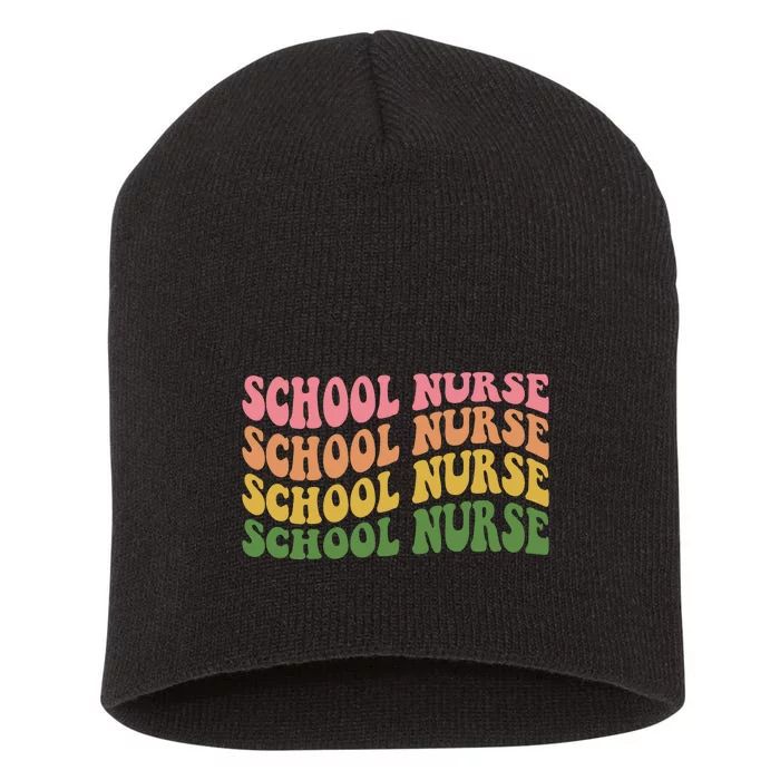 School Nurse Word Mashup Short Acrylic Beanie