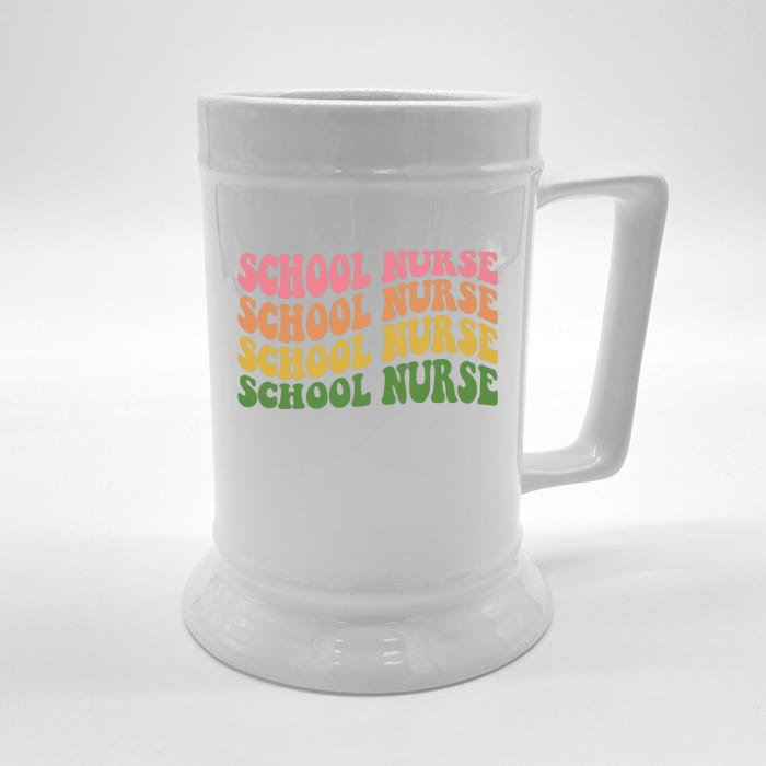 School Nurse Word Mashup Front & Back Beer Stein