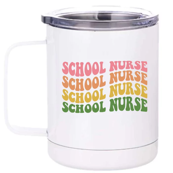 School Nurse Word Mashup Front & Back 12oz Stainless Steel Tumbler Cup