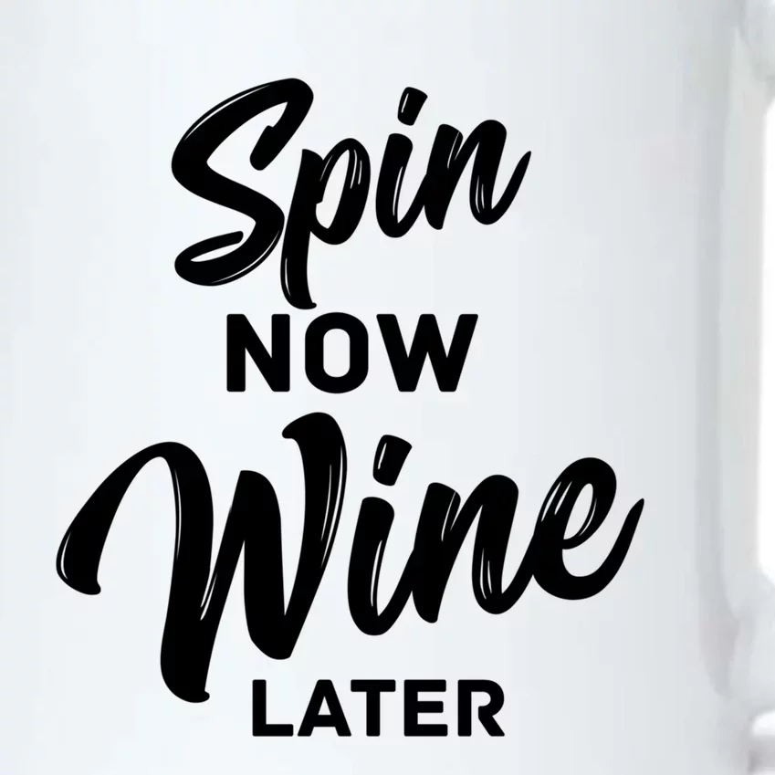 Spin Now Wine Later Gym Class Fitness Workout Humor Gift Black Color Changing Mug