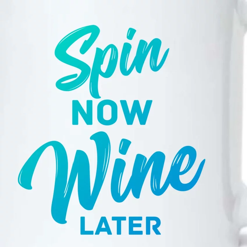 Spin Now Wine Later Gym Class Fitness Workout Humor Gift Black Color Changing Mug