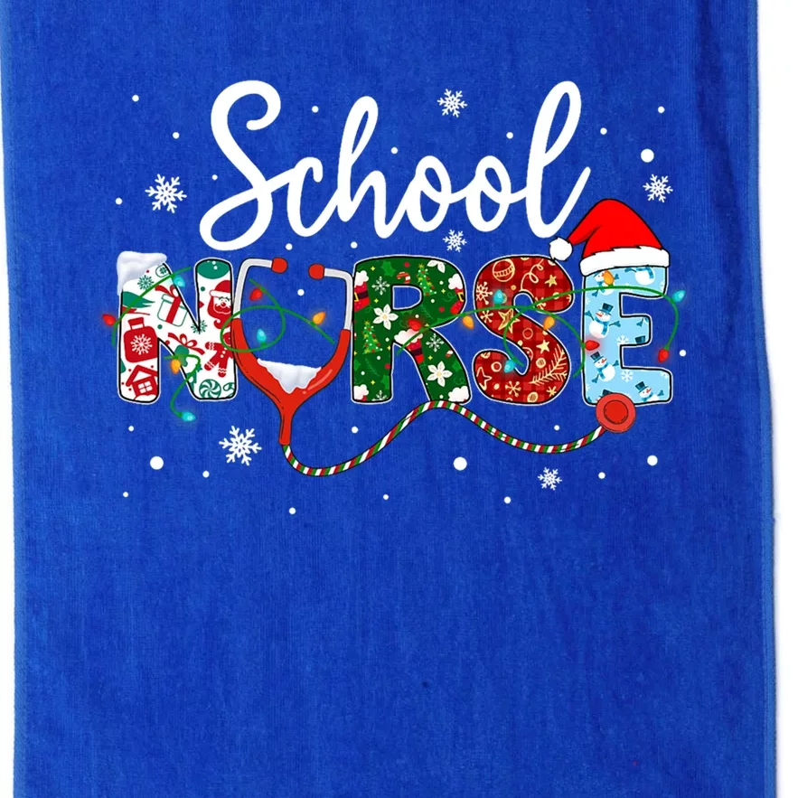 School Nurse Xmas Santa Hat Funny Nurse Christmas Gift Platinum Collection Golf Towel