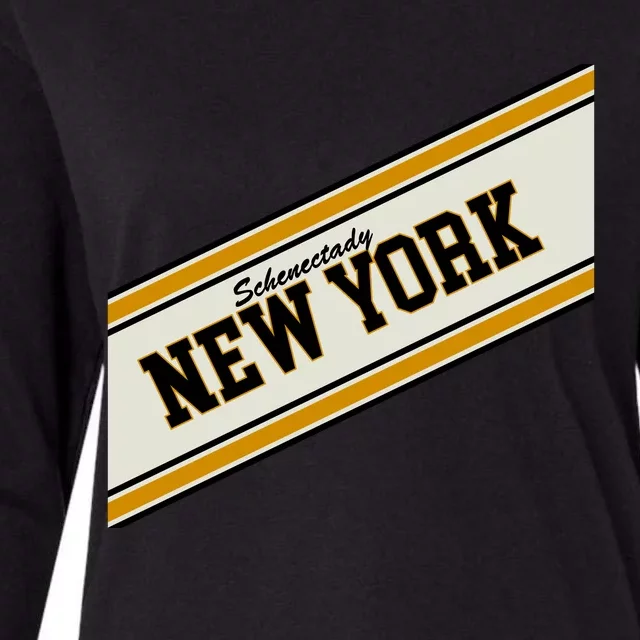 Schenectady New York Varsity Logo Womens Cotton Relaxed Long Sleeve T-Shirt